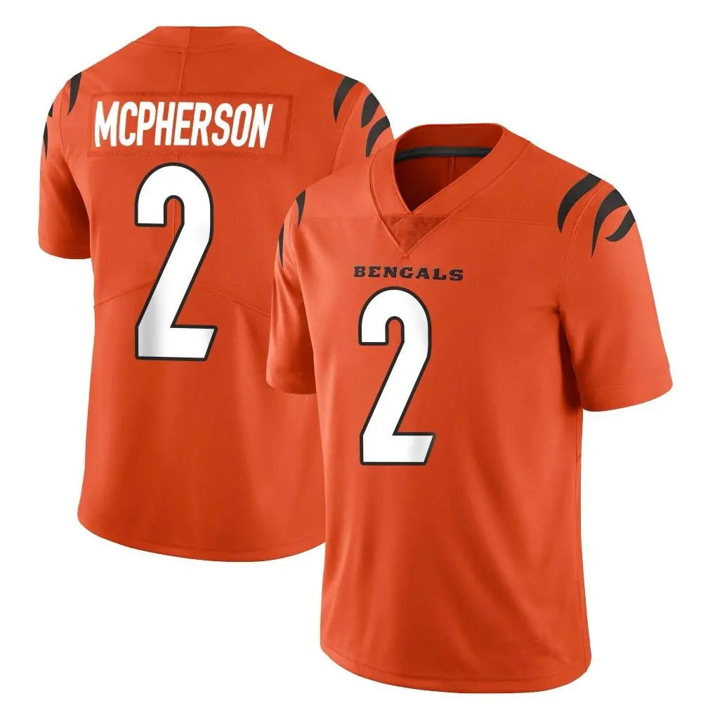 C.Bengals #2 Evan McPherson Player Orange Vapor Untouchable Limited Home Game Edoa Stitched Jerseys