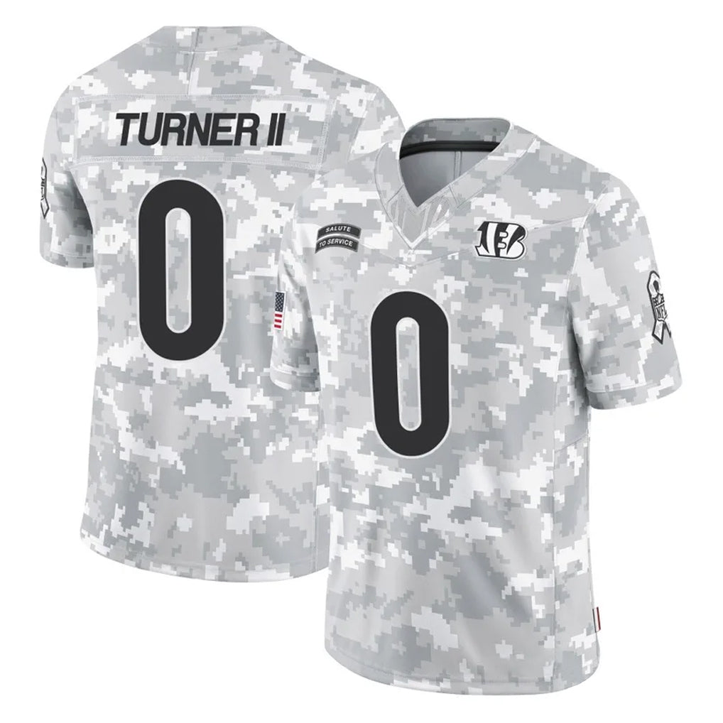 C.Bengals #0 DJ Turner II Player Arctic Camo Salute to Service Limited Edoa Stitched Jerseys