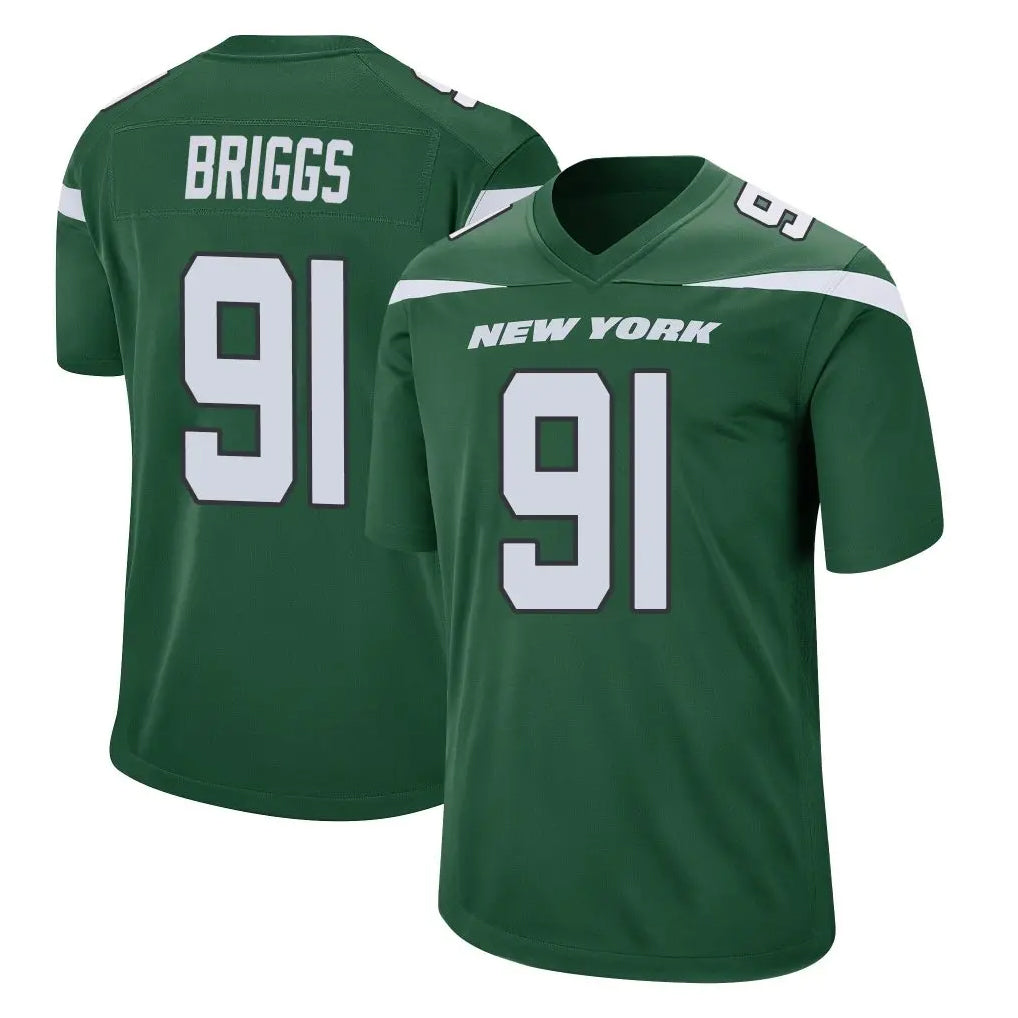 NY.Jets #91 Jowon Briggs Player Green Home Game Edoa Stitched Jerseys