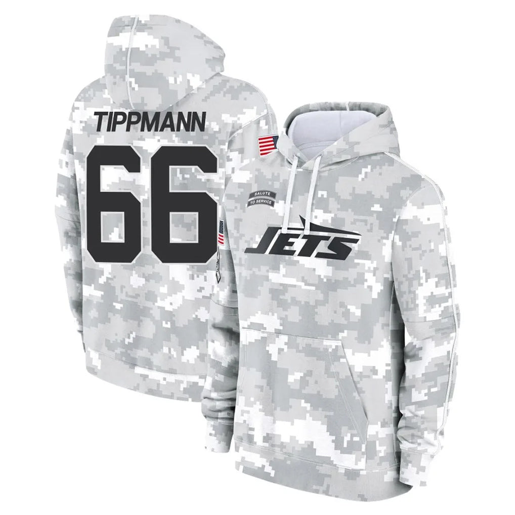 NY.Jets #66 Joe Tippmann Player Arctic Camo Salute to Service Pullover Hoodies Limited Game Edoa Stitched Jerseys