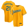Athletics #21 Tyler Soderstrom Player Gold Home Game Edoa Stitched Jerseys
