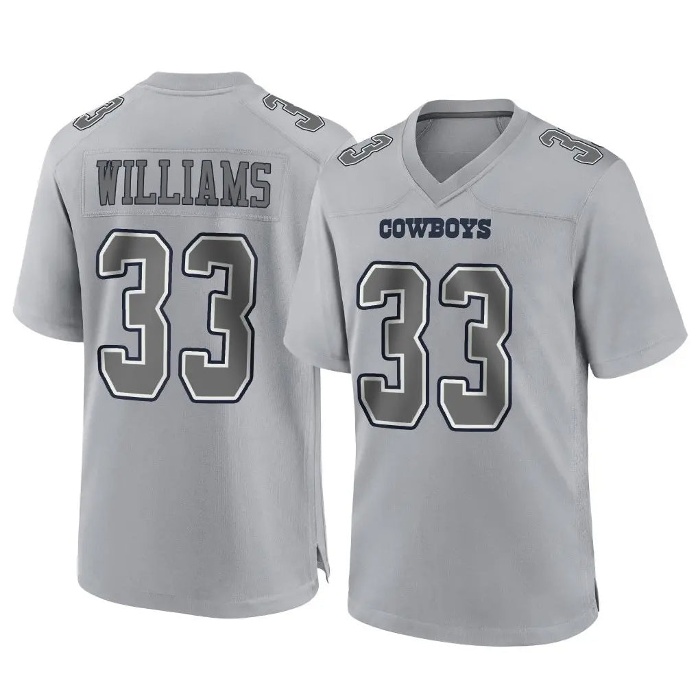 D.Cowboys #33 Javonte Williams Player Gray Atmosphere Fashion Home Game Edoa Stitched Jerseys
