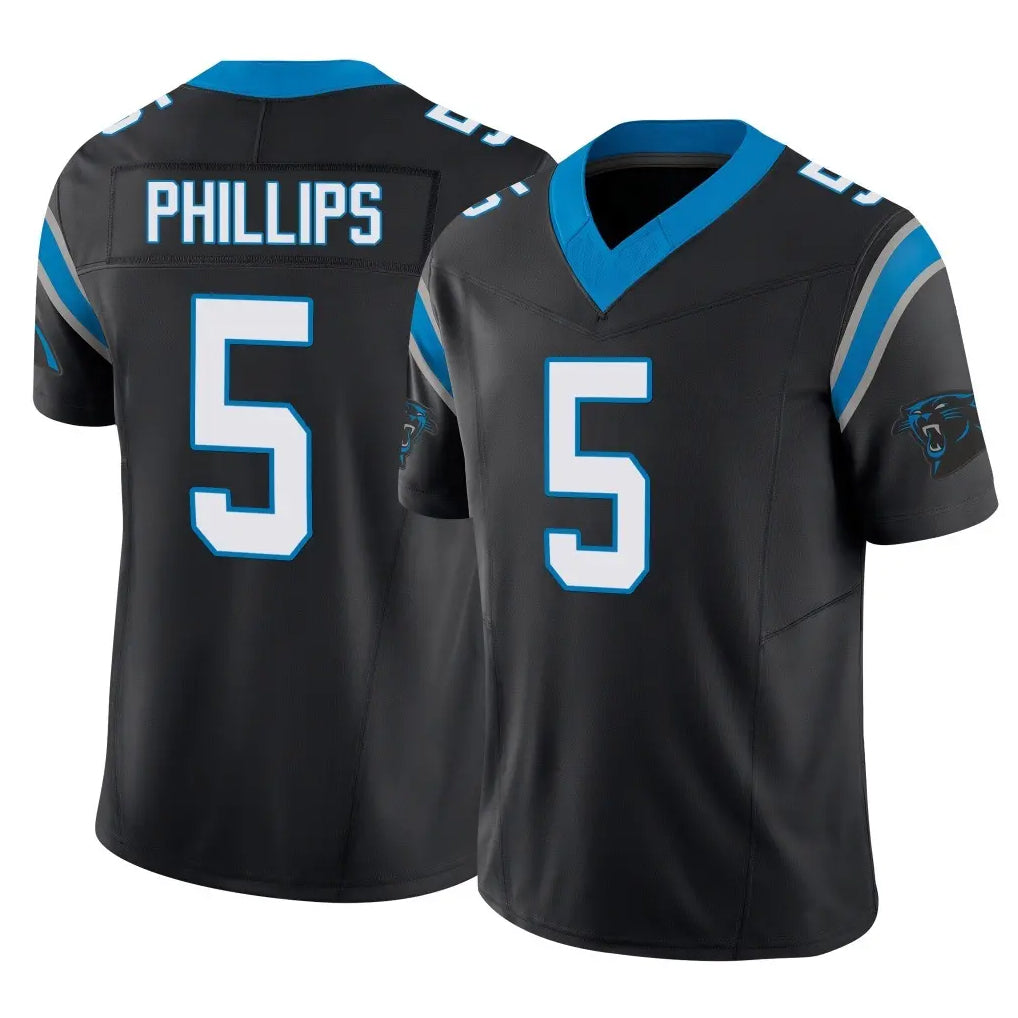 C.Panthers #5 Jaelan Phillips Player Black Vapor F.U.S.E. Limited Home Game Edoa Stitched Jerseys