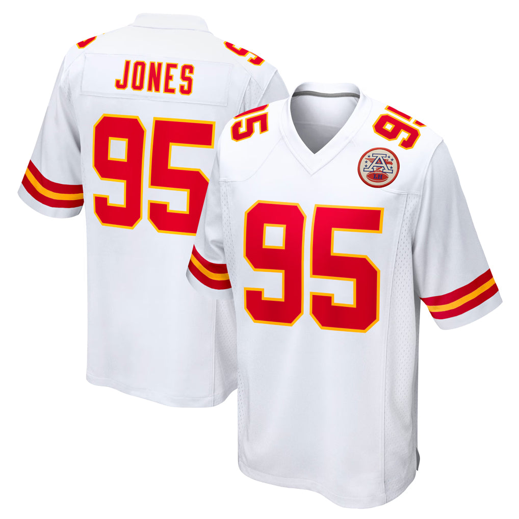 KC.Chiefs #95 Chris Jones Player White Home Game Edoa Stitched Jerseys