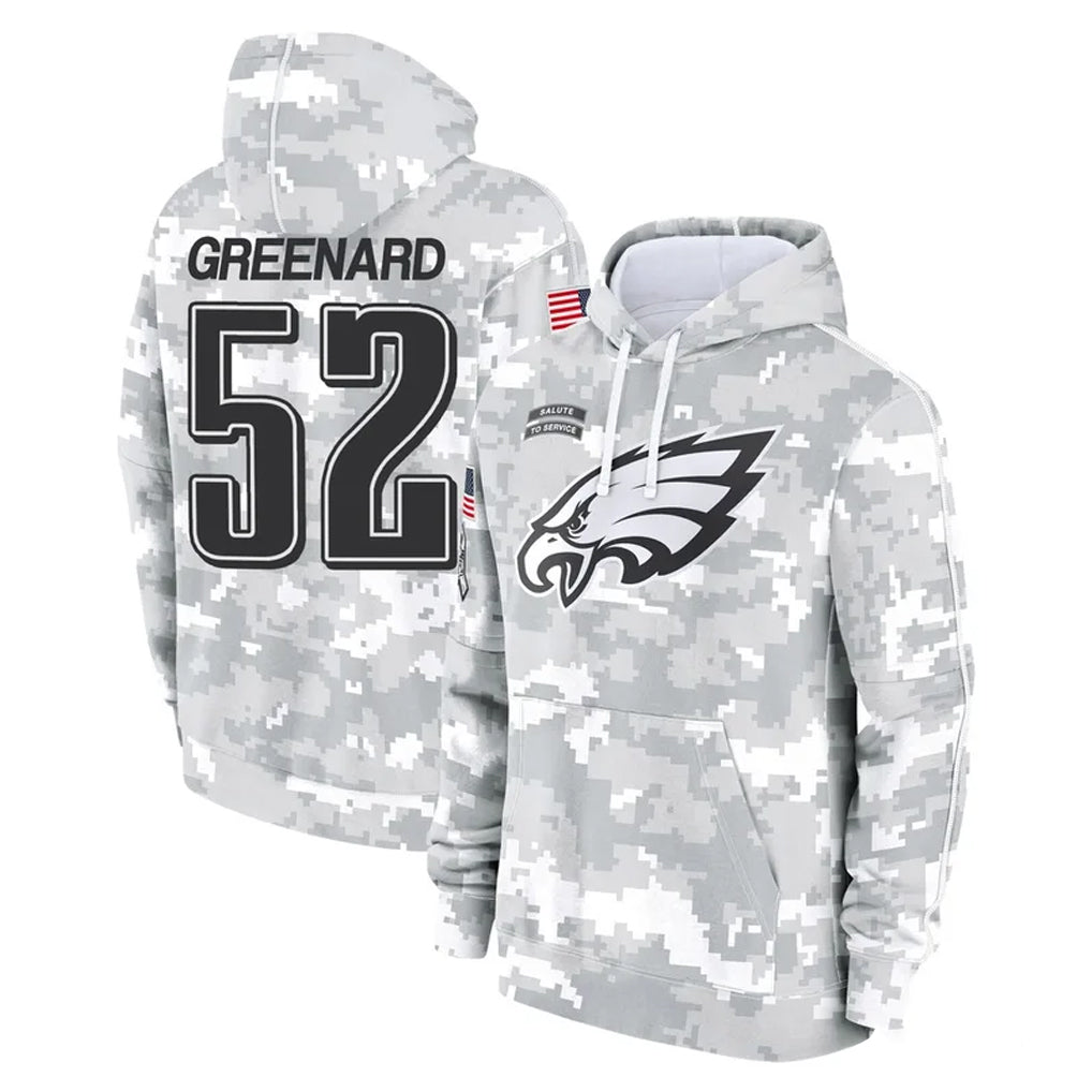 P.Eagles #52 Jonathan Greenard Player Arctic Camo Salute to Service Pullover Hoodies Limited Game Edoa Stitched Jerseys