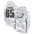 P.Eagles #65 Lane Johnson Player Arctic Camo Salute to Service Pullover Hoodies Limited Game Edoa Stitched Jerseys