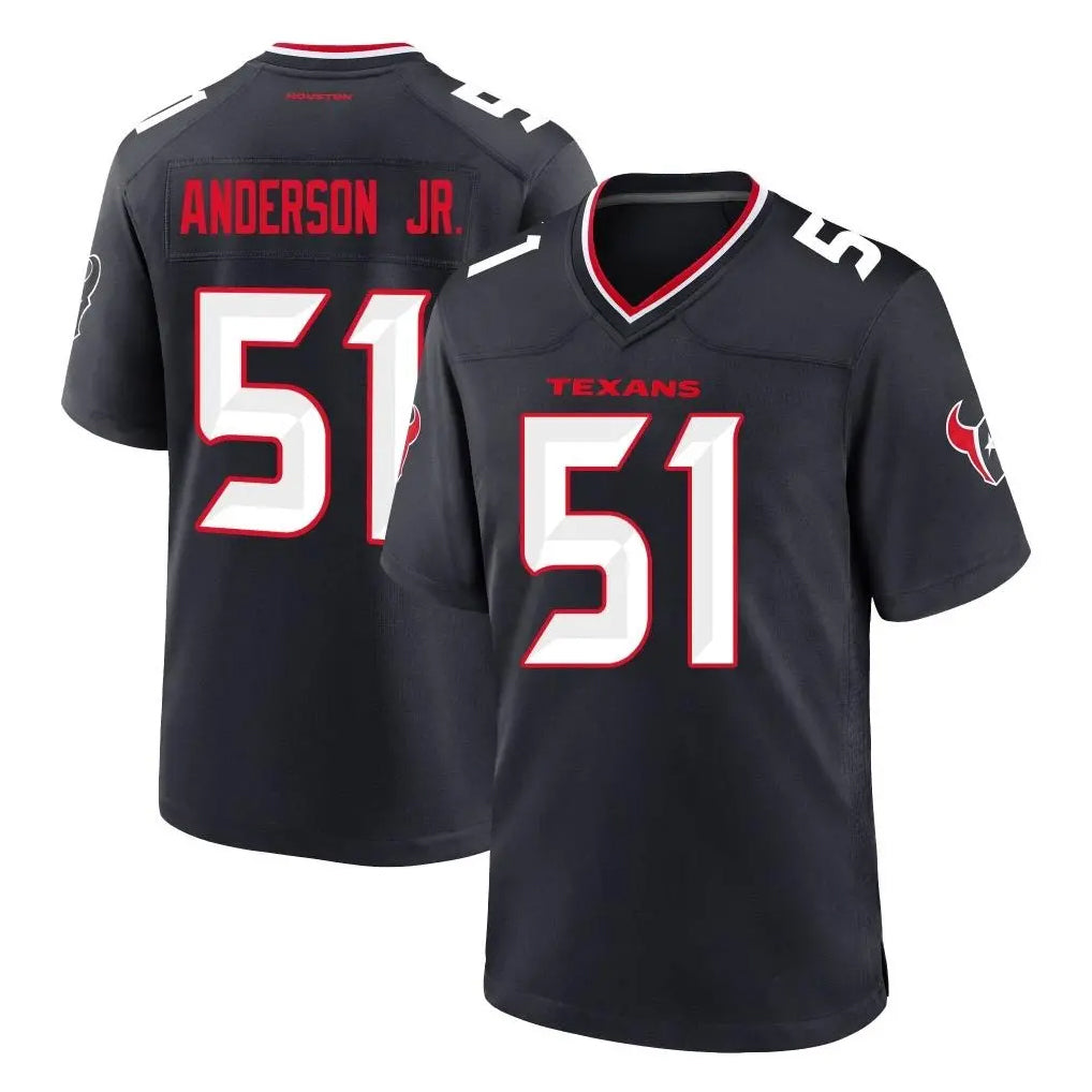 H.Texans #51 Will Anderson Jr. Player Navy Team Home Game Edoa Stitched Jerseys