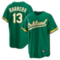 Athletics #13 Luis Barrera Player Kelly Green Home Game Edoa Stitched Jerseys
