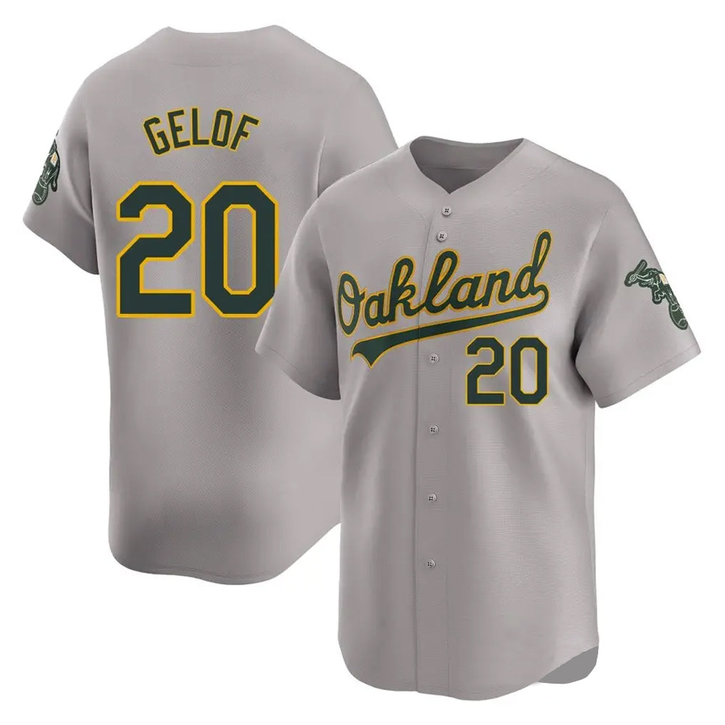 Athletics #20 Zack Gelof Player Gray Road Limited Home Game Edoa Stitched Jerseys