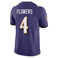 B.Ravens #4 Zay Flowers Player Purple Vapor F.U.S.E. Limited Home Game Edoa Stitched Jerseys