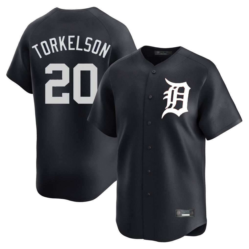 D.Tigers #20 Spencer Torkelson Player Navy Home Limited Game Edoa Stitched Jerseys