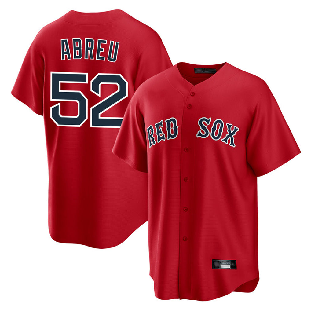 B.Red Sox #52 Wilyer Abreu Player Red Home Game Edoa Stitched Jerseys