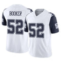 D.Cowboys #52 Tyler Booker Player White-Navy Limited Vapor F.U.S.E. Home Game Edoa Stitched Jerseys