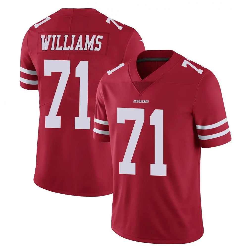 SF.49ers #71 Trent Williams Player Red Limited Vapor Untouchable Home Game Edoa Stitched Jerseys