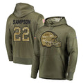 C.Browns #22 Dylan Sampson Player Olive Salute to Service Pullover Hoodies Home Game Edoa Stitched Jerseys
