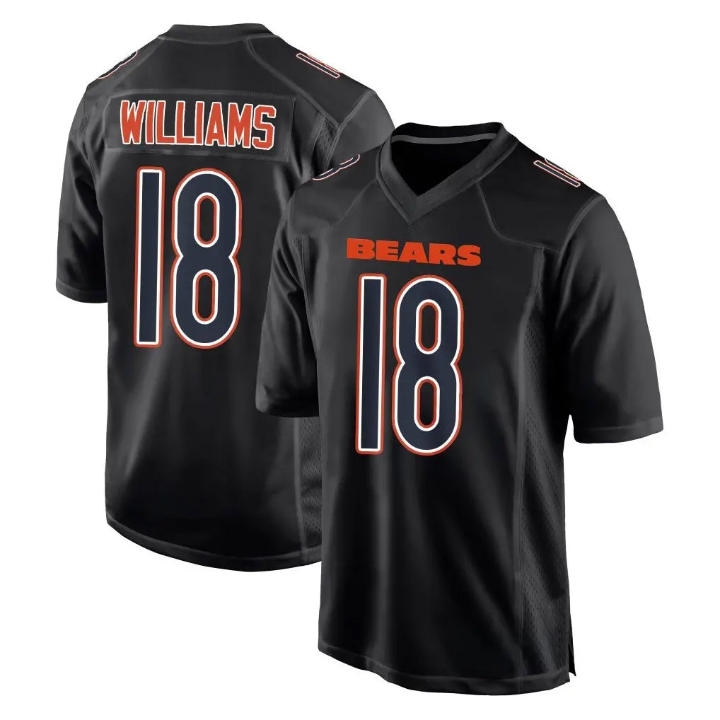 C.Bears #18 Caleb Williams Player Carbon Black Fashion Game Edoa Stitched Jerseys