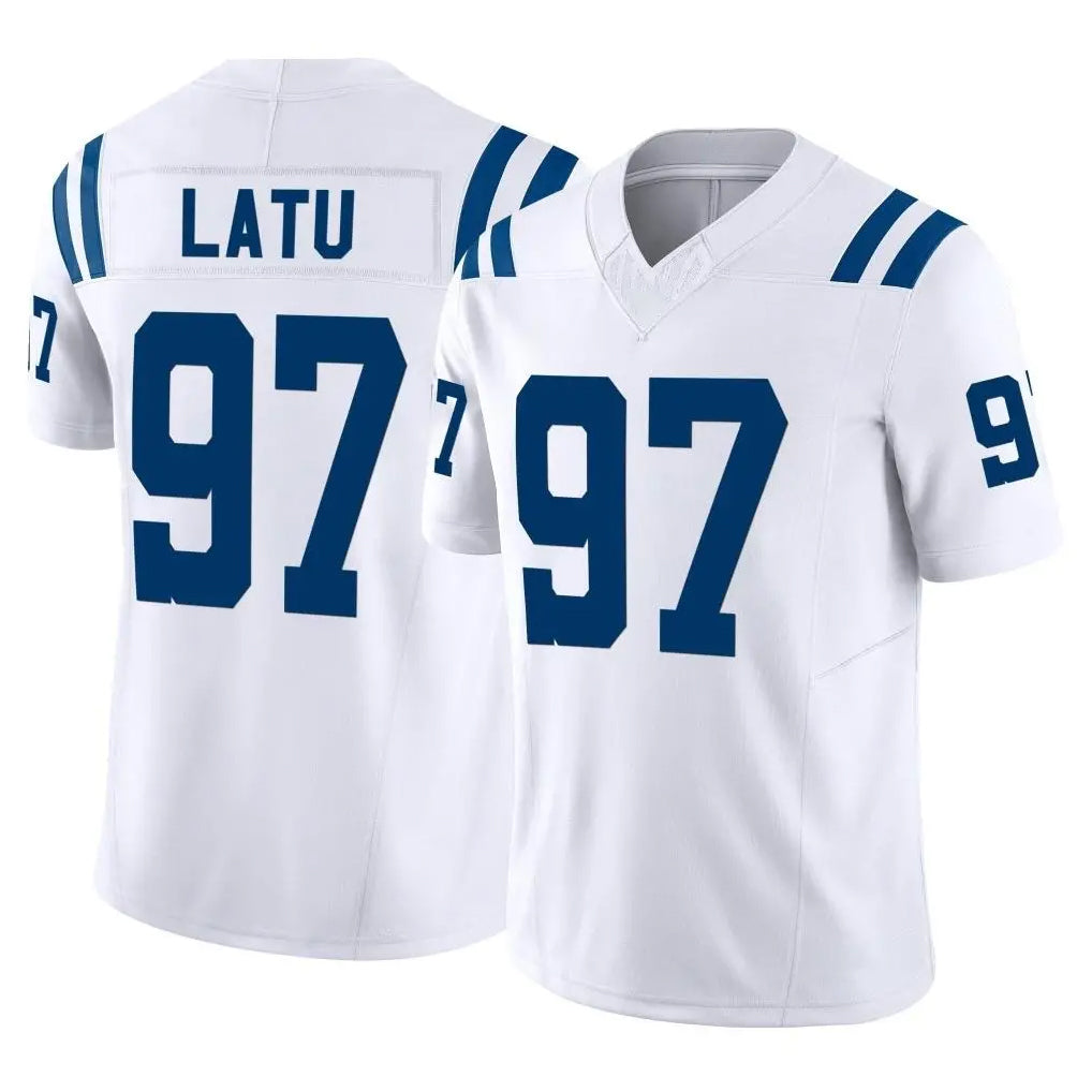 IN.Colts #97 Laiatu Latu Player White Limited Vapor F.U.S.E. Home Game Edoa Stitched Jerseys