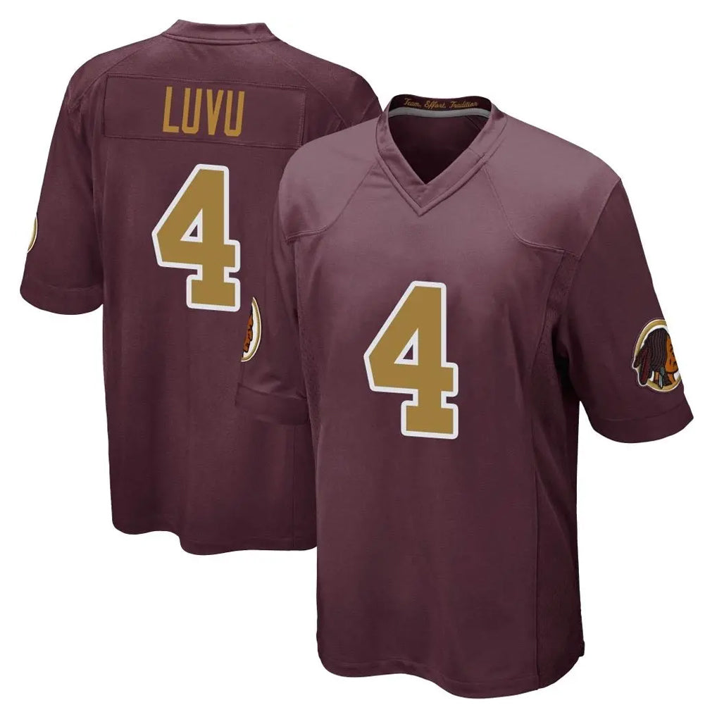 W.Commanders #4 Frankie Luvu Player Burgundy Alternate Home Game Edoa Stitched Jerseys