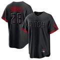 C.Reds #28 Eugenio Su¨¢rez Player Black City Connect Home Game Edoa Stitched Jerseys