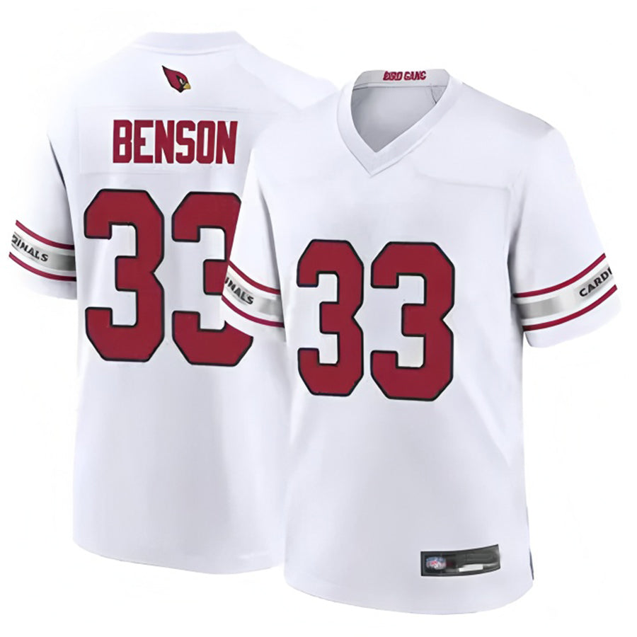 A.Cardinals #33 Trey Benson Player White Game Home Edoa Stitched Jerseys