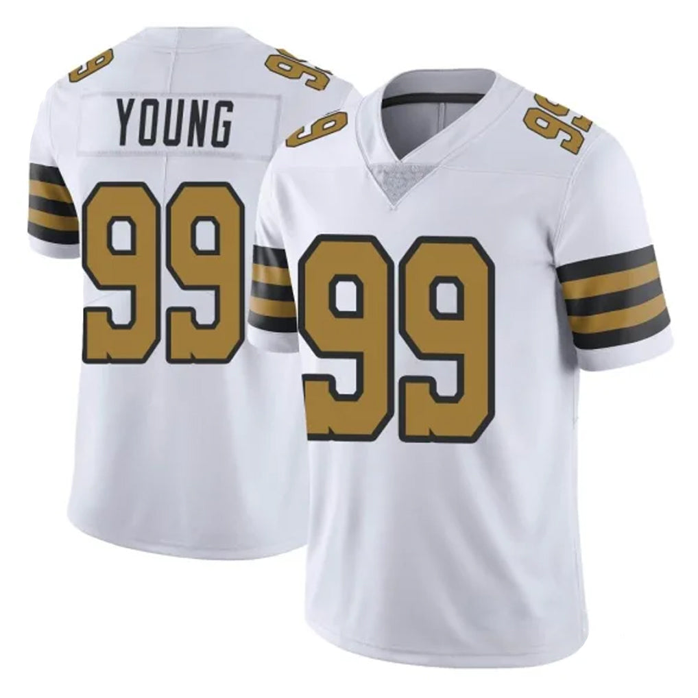 NO.Saints #99 Chase Young Player White Limited Color Rush Home Game Edoa Stitched Jerseys