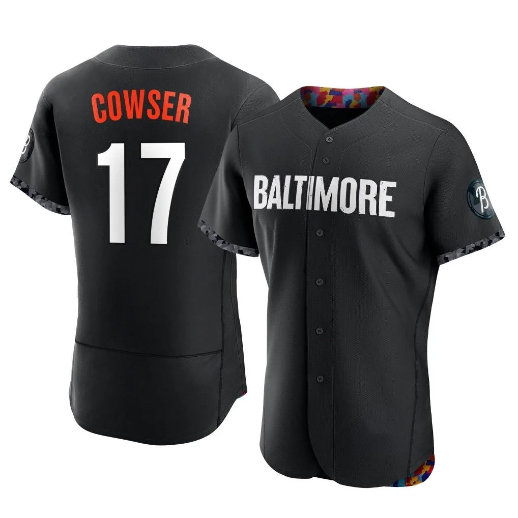 B.Orioles #17 Colton Cowser Player Black City Connect Limited Elite Home Game Edoa Stitched Jerseys