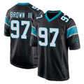 C.Panthers #97 Bobby Brown III Player Black Home Game Edoa Stitched Jerseys