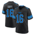 D.Lions #16 Jared Goff Player Black Alternate Home Game Edoa Stitched Jerseys