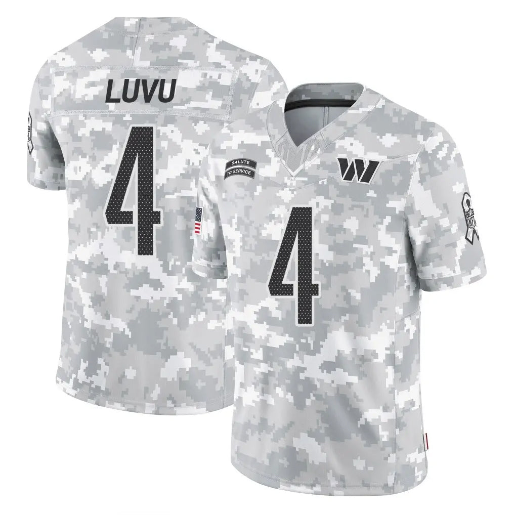 W.Commanders #4 Frankie Luvu Player Arctic Camo Limited Salute To Service Home Game Edoa Stitched Jerseys