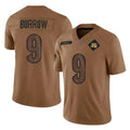 C.Bengals #9 Joe Burrow Player Brown Salute to Service Limited Edoa Stitched Jerseys