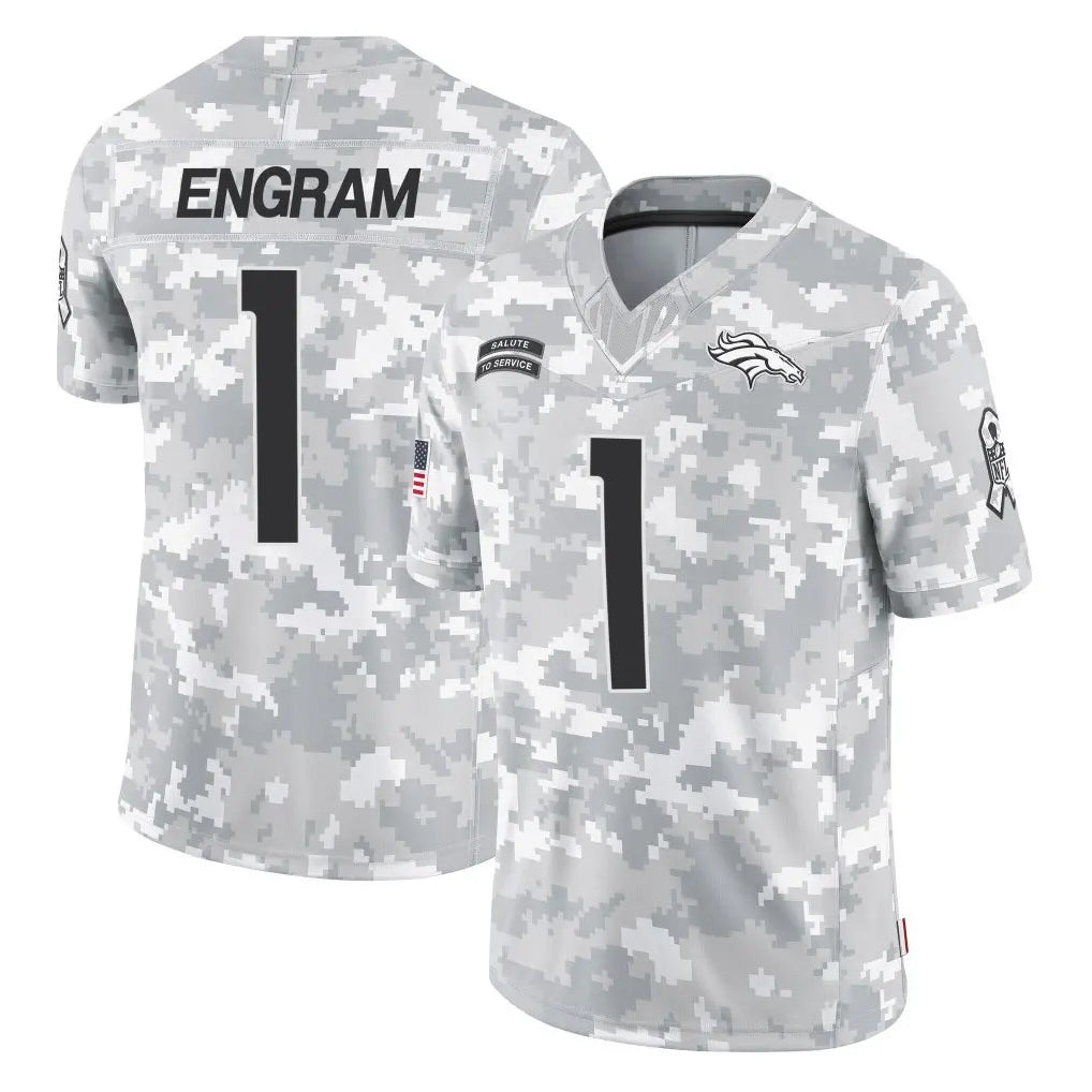 D.Broncos #1 Evan Engram Player Arctic Camo Salute To Service Limited Edoa Stitched Jerseys