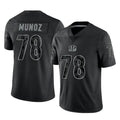 C.Bengals #78 Anthony Munoz Player Black Reflective Limited Game Edoa Stitched Jerseys