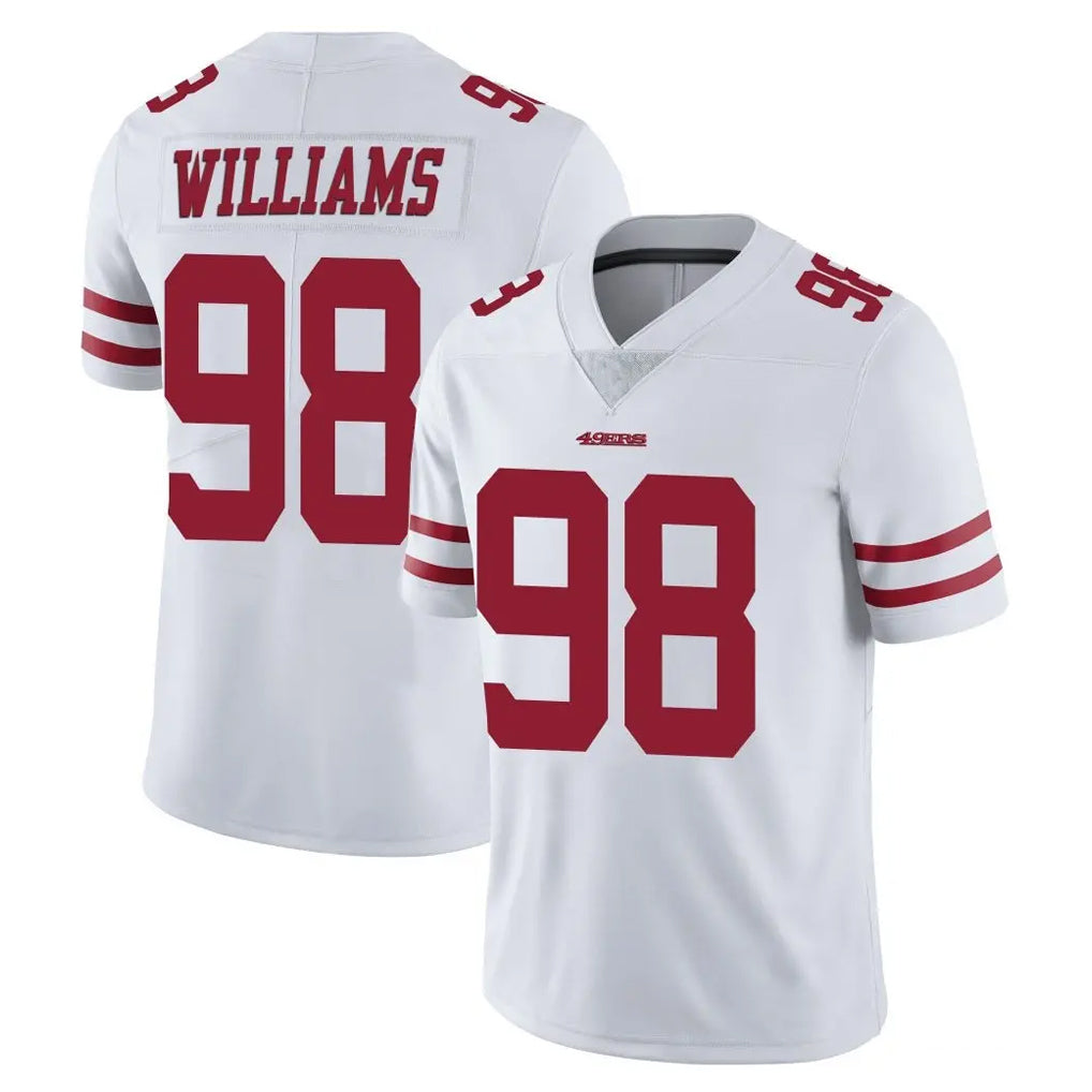 SF.49ers #98 Mykel Williams Player White Limited Vapor Untouchable Home Game Edoa Stitched Jerseys