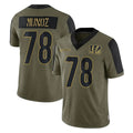 C.Bengals #78 Anthony Munoz Player Olive Salute to Service Game Edoa Stitched Jerseys