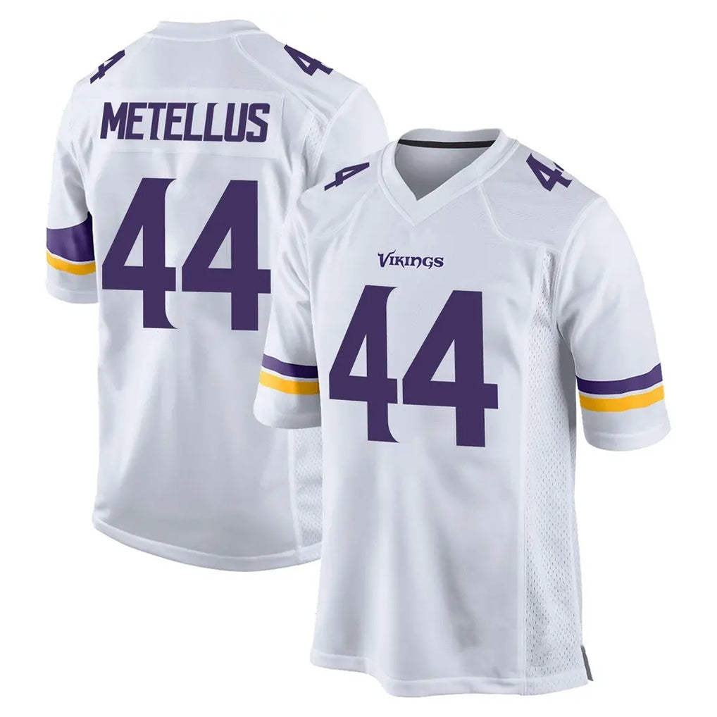 M.Vikings #44 Josh Metellus Player White Home Game Edoa Stitched Jerseys
