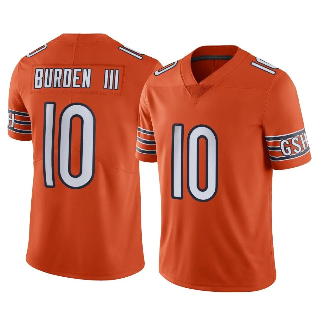 C.Bears #10 Luther Burden III Player Orange Alternate Vapor Limited Home Game Edoa Stitched Jerseys