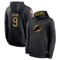 M.Dolphins #9 Joshua Uche Player Black Salute to Service Hoodies Limited Game Edoa Stitched Jerseys