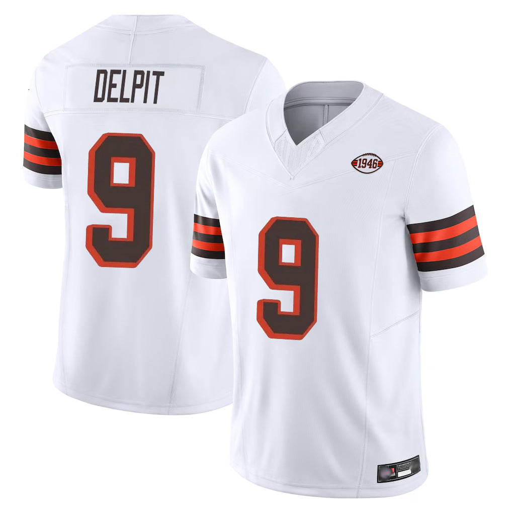 C.Browns #9 Grant Delpit Player White Limited Vapor F.U.S.E. Alternate Game Edoa Stitched Jerseys