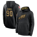 P.Eagles #90 Jordan Davis Player Black Salute to Service Hoodies Limited Game Edoa Stitched Jerseys
