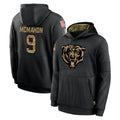C.Bears #9 Jim McMahon Player Black Salute to Service Pullover Hoodies Limited Edoa Stitched Jerseys