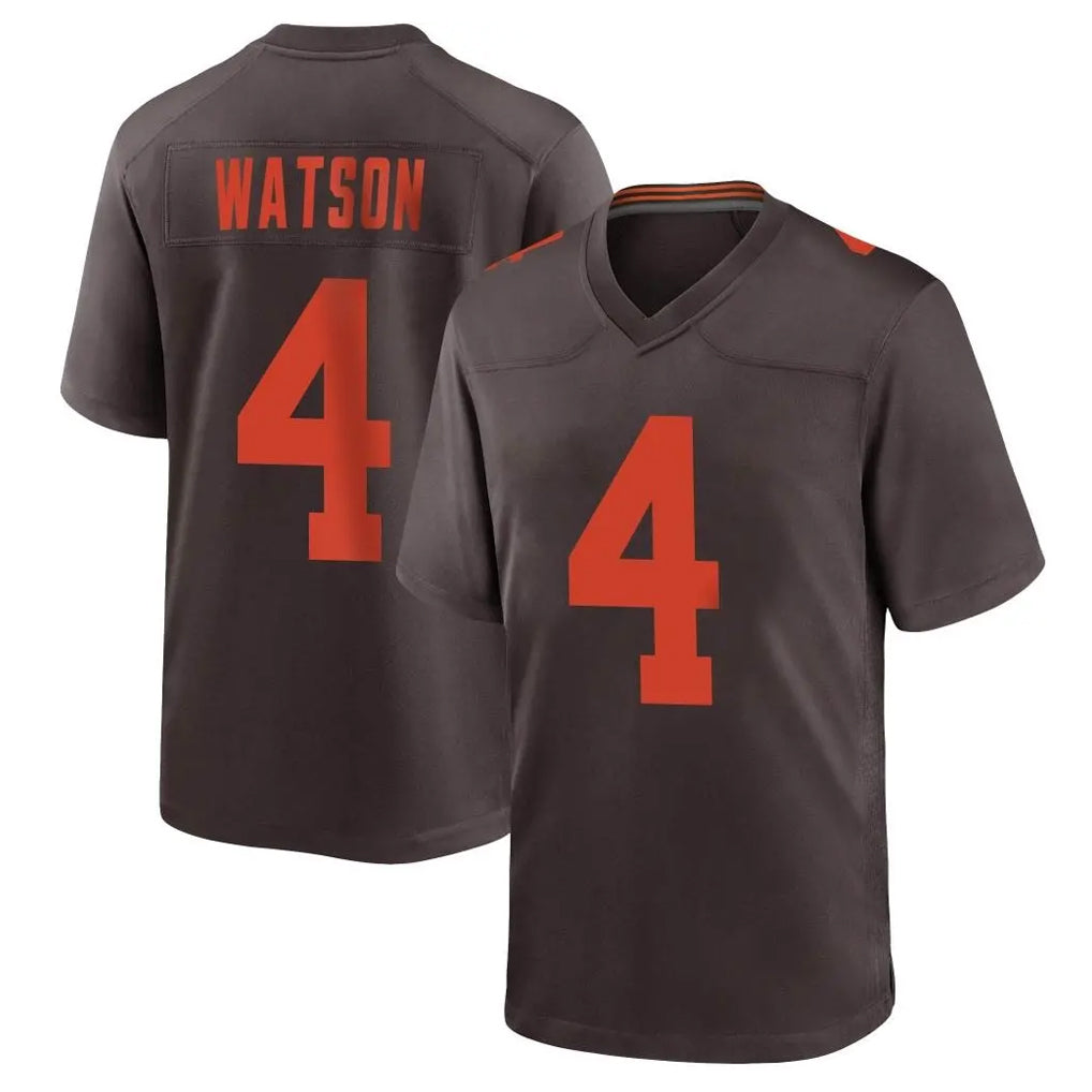 C.Browns #4 Deshaun Watson Player Brown Alternate Home Game Edoa Stitched Jerseys