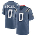 NE.Patriots #0 Christian Gonzalez Player Blue Rivalries Collection Home Game Edoa Stitched Jerseys