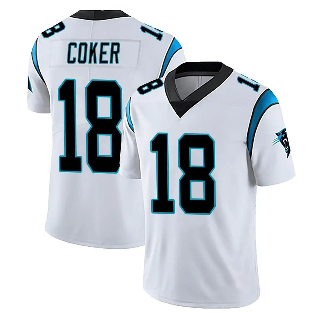 C.Panthers #18 Jalen Coker Player White Vapor Untouchable Limited Game Edoa Stitched Jerseys
