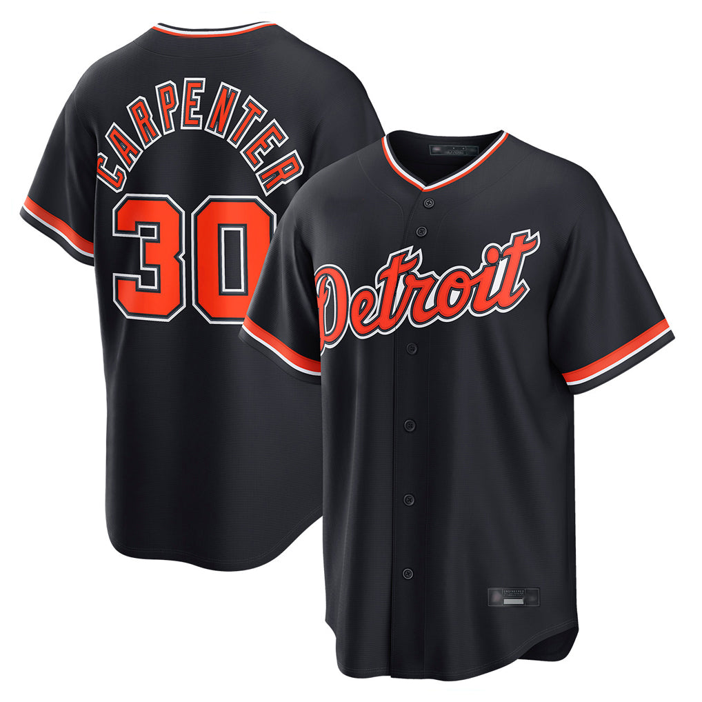 D.Tigers #30 Kerry Carpenter Player Navy Home Game Edoa Stitched Jerseys