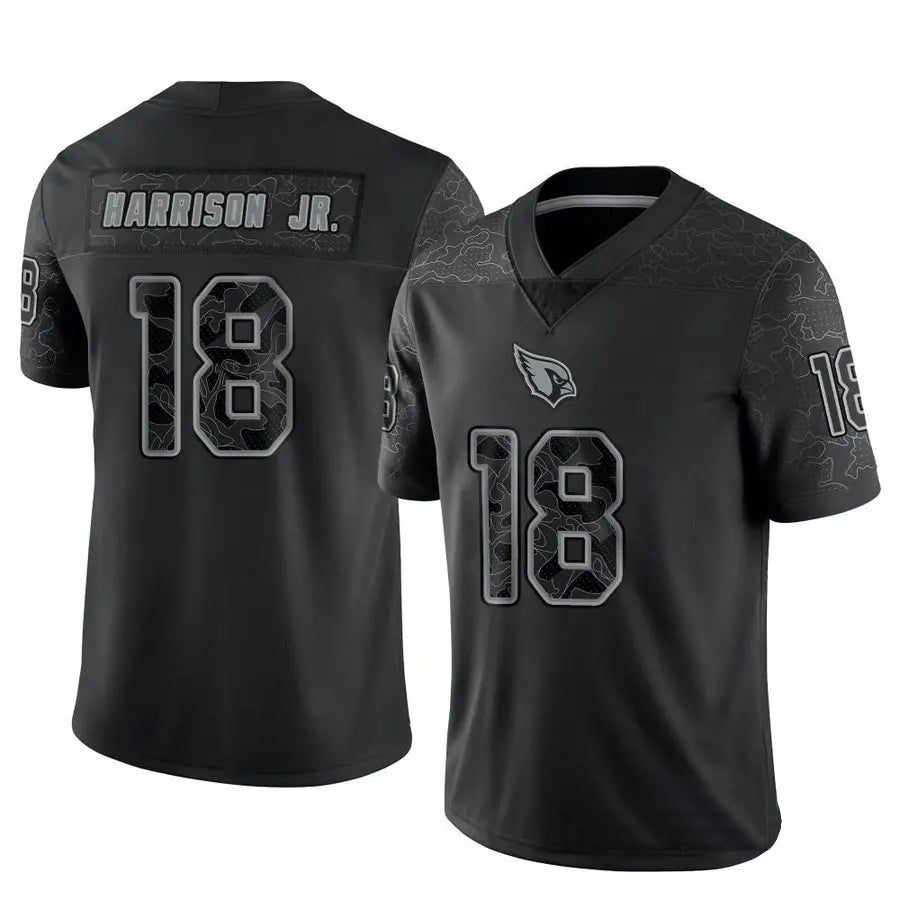 A.Cardinals #18 Marvin Harrison Jr. Player Black RFLCTV Limited Edoa Stitched Jerseys