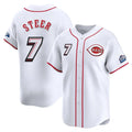 C.Reds #7 Spencer Steer Player White Speedway Classic Home Limited Edoa Stitched Jerseys