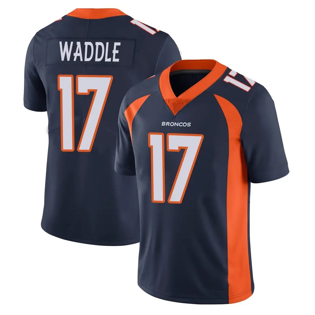 D.Broncos #17 Jaylen Waddle Player Navy Vapor Untouchable Limited Game Edoa Stitched Jerseys