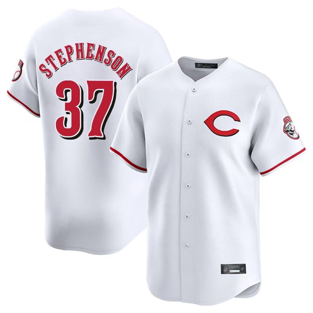 C.Reds #37 Tyler Stephenson Player White Limited Home Edoa Stitched Jerseys