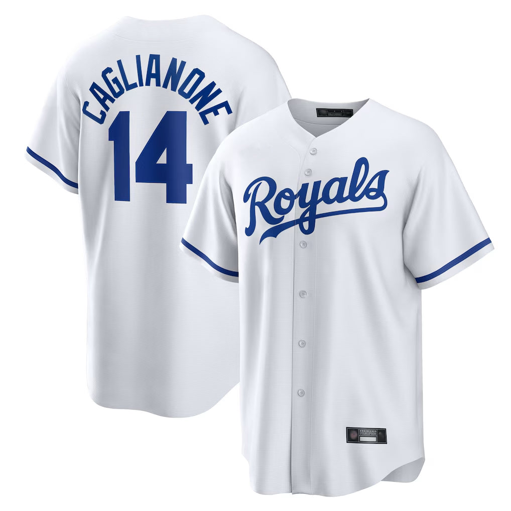 KC.Royals #14 Jac Caglianone Player White Home Game Edoa Stitched Jerseys