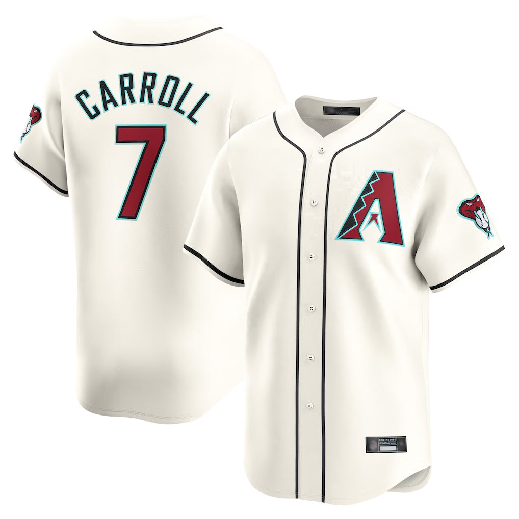 A.Diamondbacks #7 Corbin Carroll Player Cream Limited Home Game Edoa Stitched Jerseys